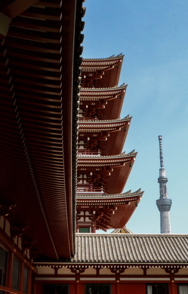 Pagoda, tempio Senso-ji e Tokyo Skytree