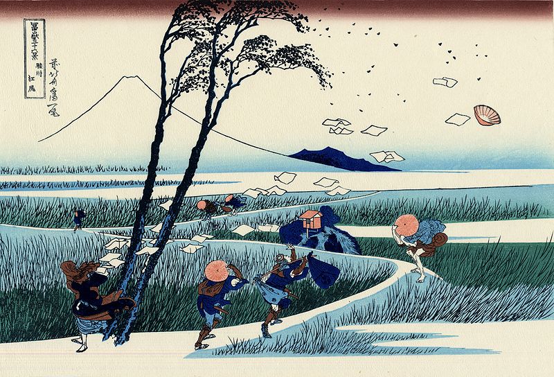 la rappresentazione della decima della raccolta di hokusai