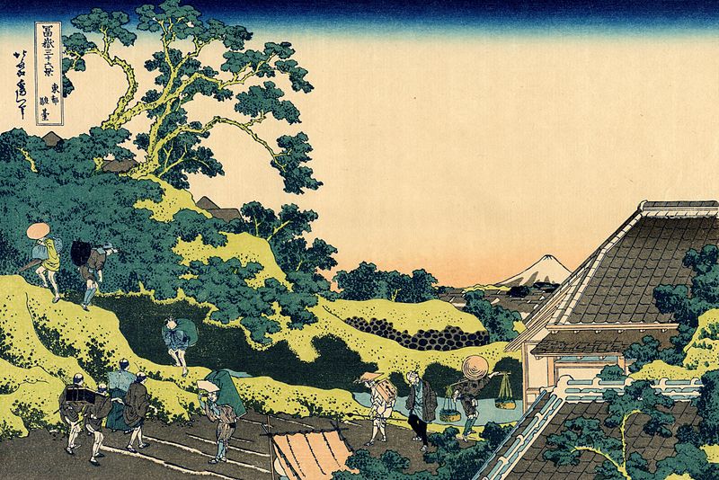 la rappresentazione della quinta delle 36 vedute del monte fuji di hokusai